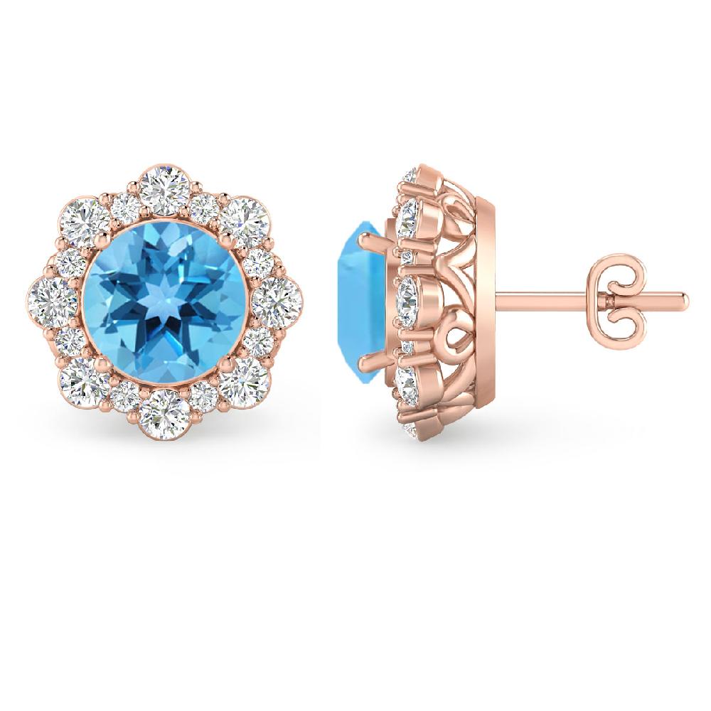 Rose Gold - Blue Topaz