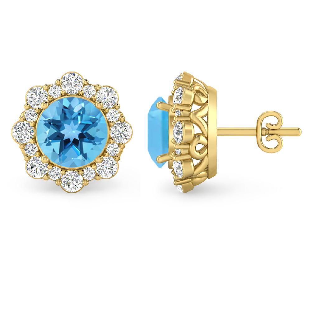 Yellow Gold - Blue Topaz