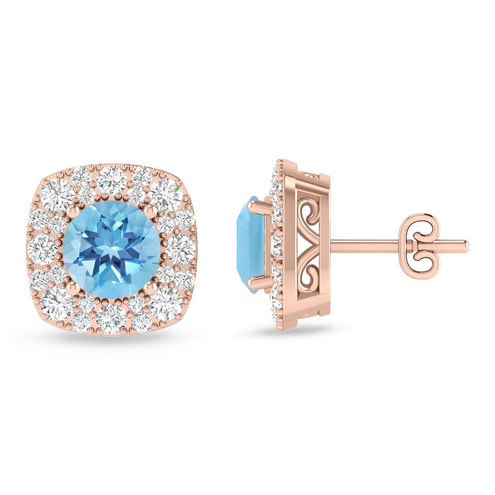 Rose Gold - Blue Topaz