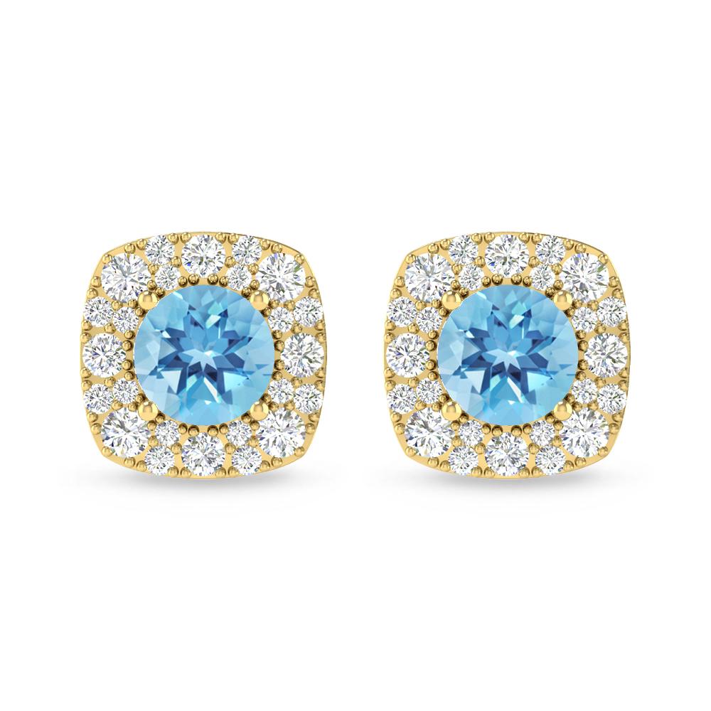 Yellow Gold - Blue Topaz