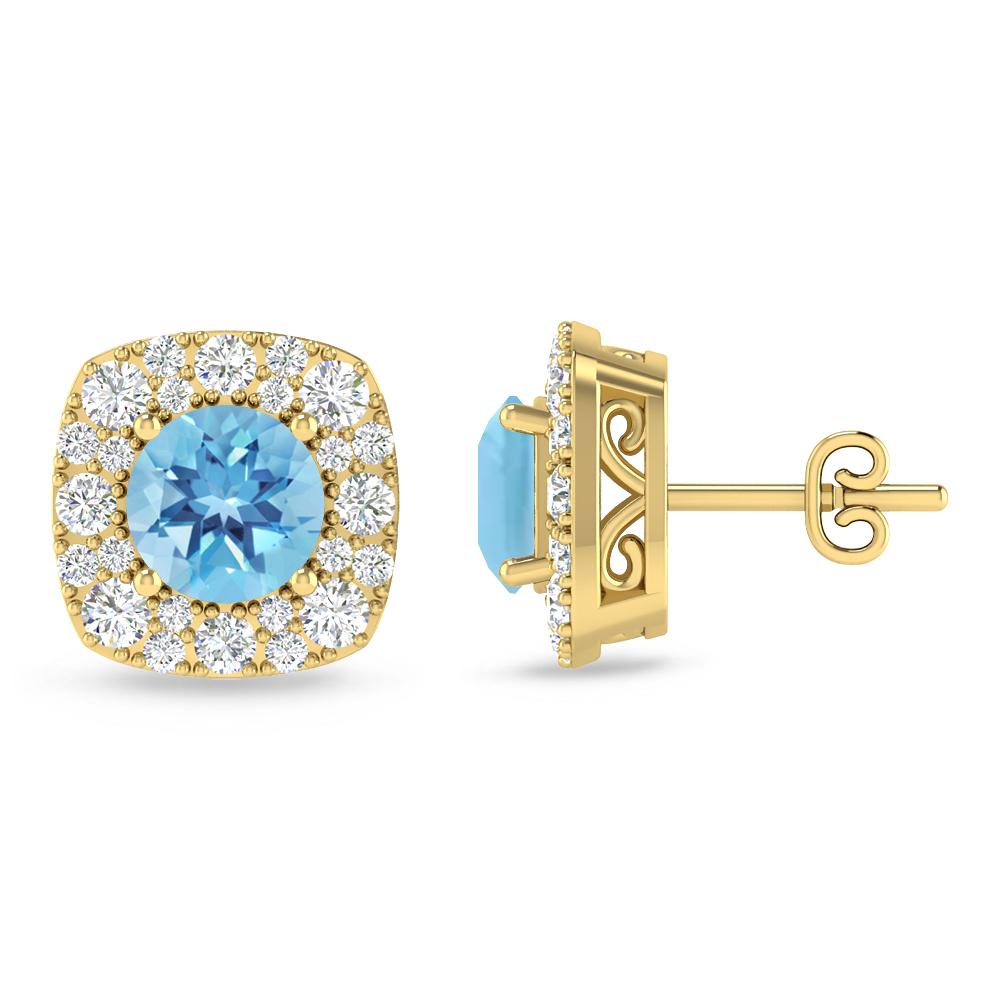 Yellow Gold - Blue Topaz