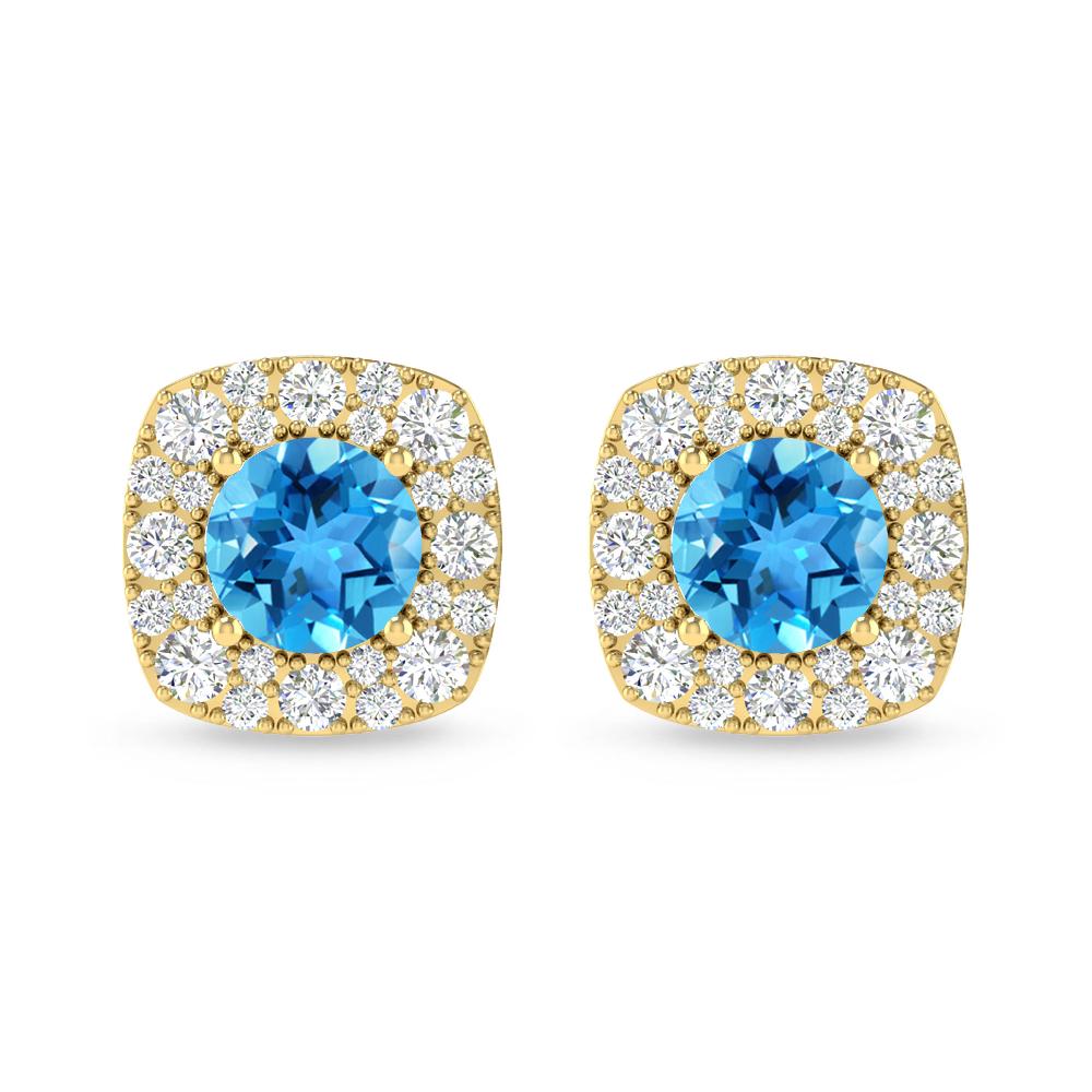 Yellow Gold - Blue Topaz