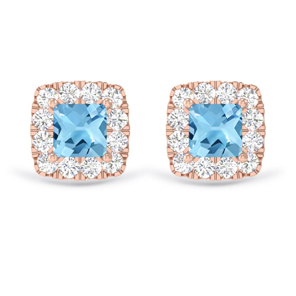 Rose Gold - Blue Topaz