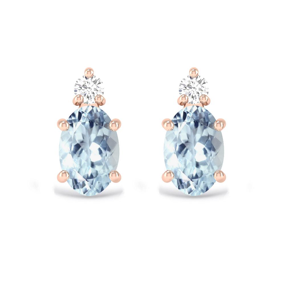Rose Gold - Aquamarine
