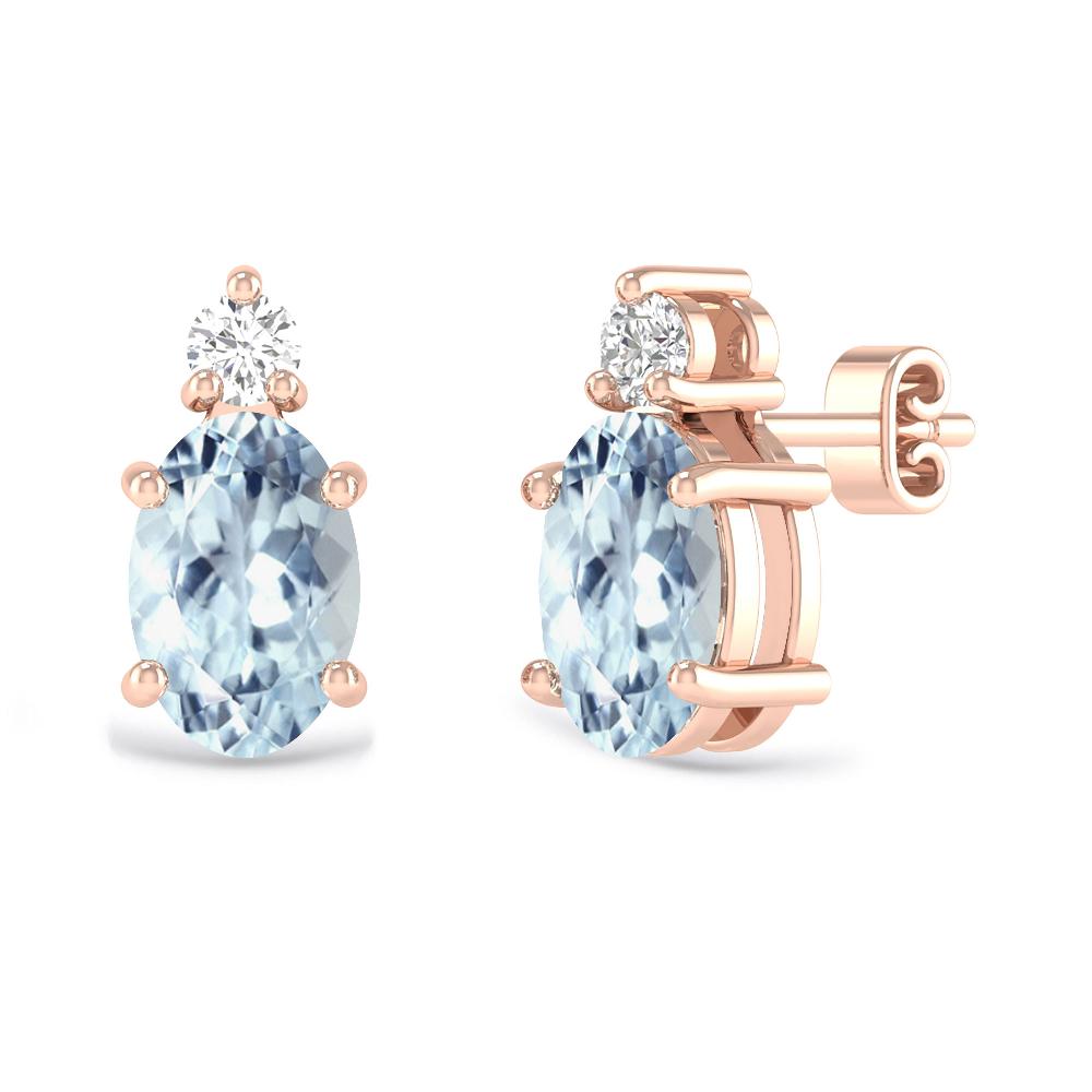 Rose Gold - Aquamarine