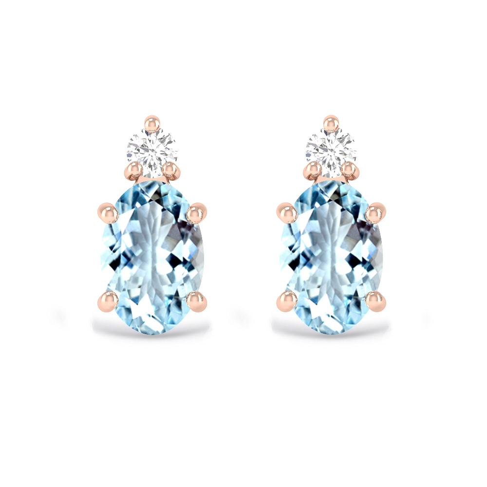 Rose Gold - Aquamarine