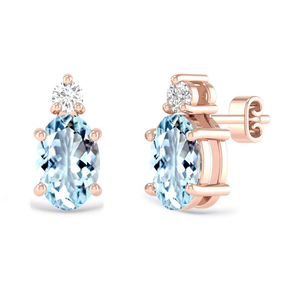 Rose Gold - Aquamarine