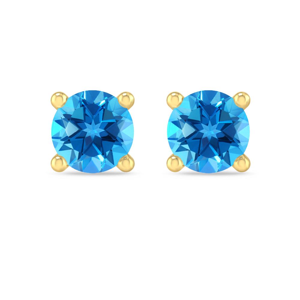 Yellow Gold - Blue Topaz