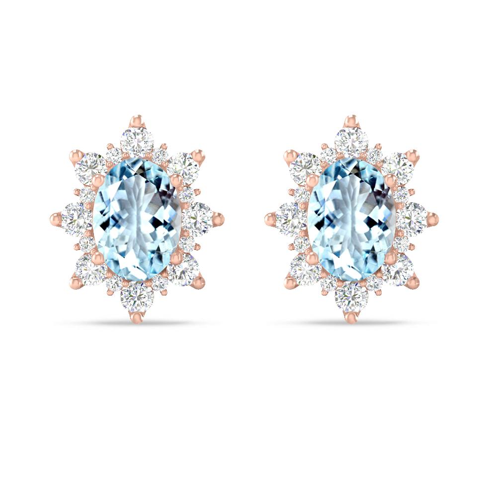 Rose Gold - Aquamarine