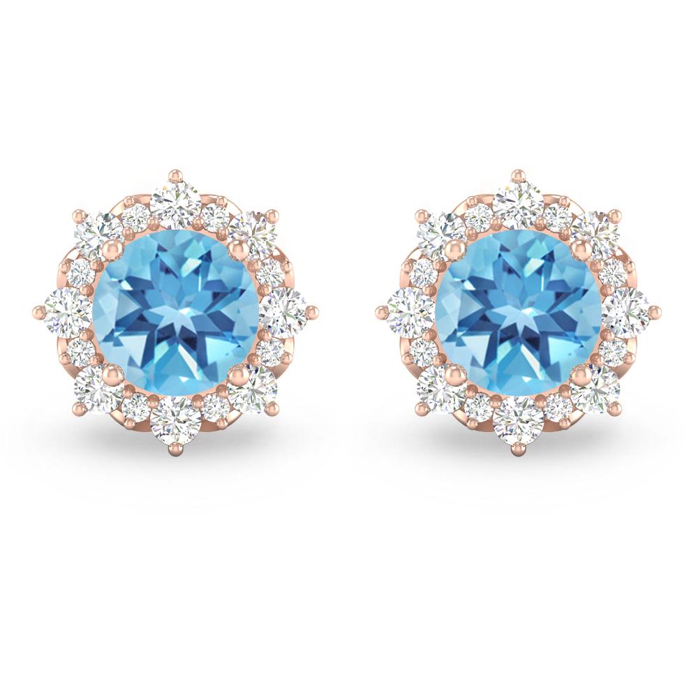 Rose Gold - Blue Topaz