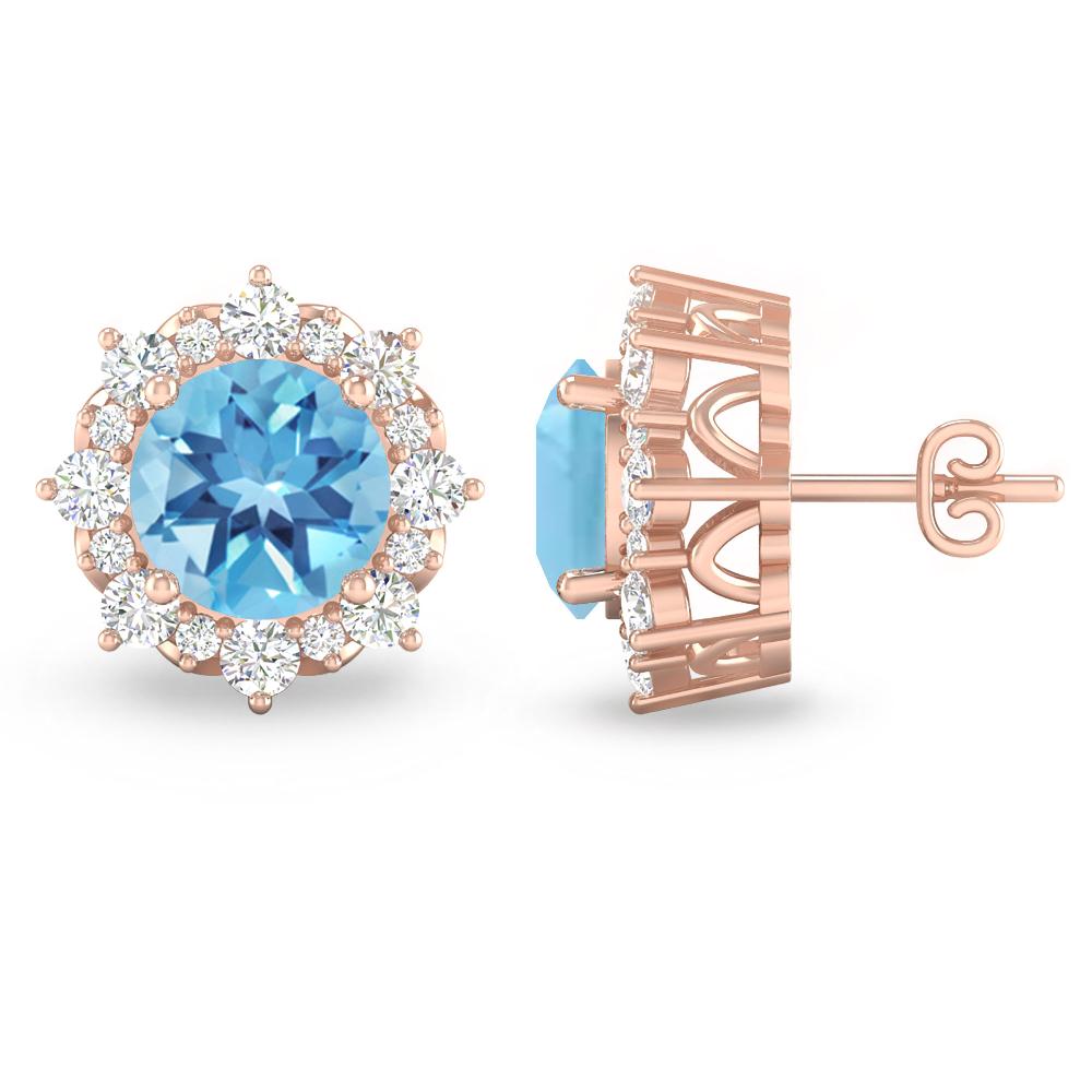 Rose Gold - Blue Topaz