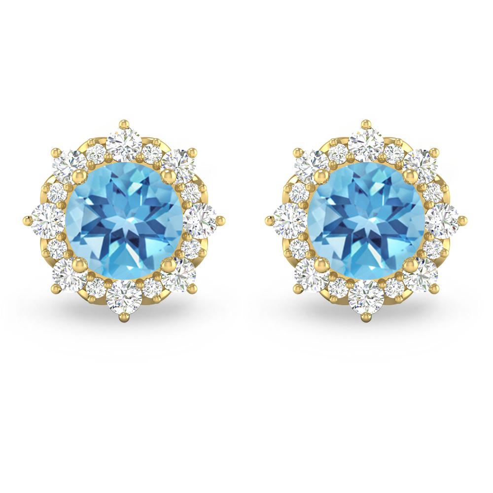 Yellow Gold - Blue Topaz