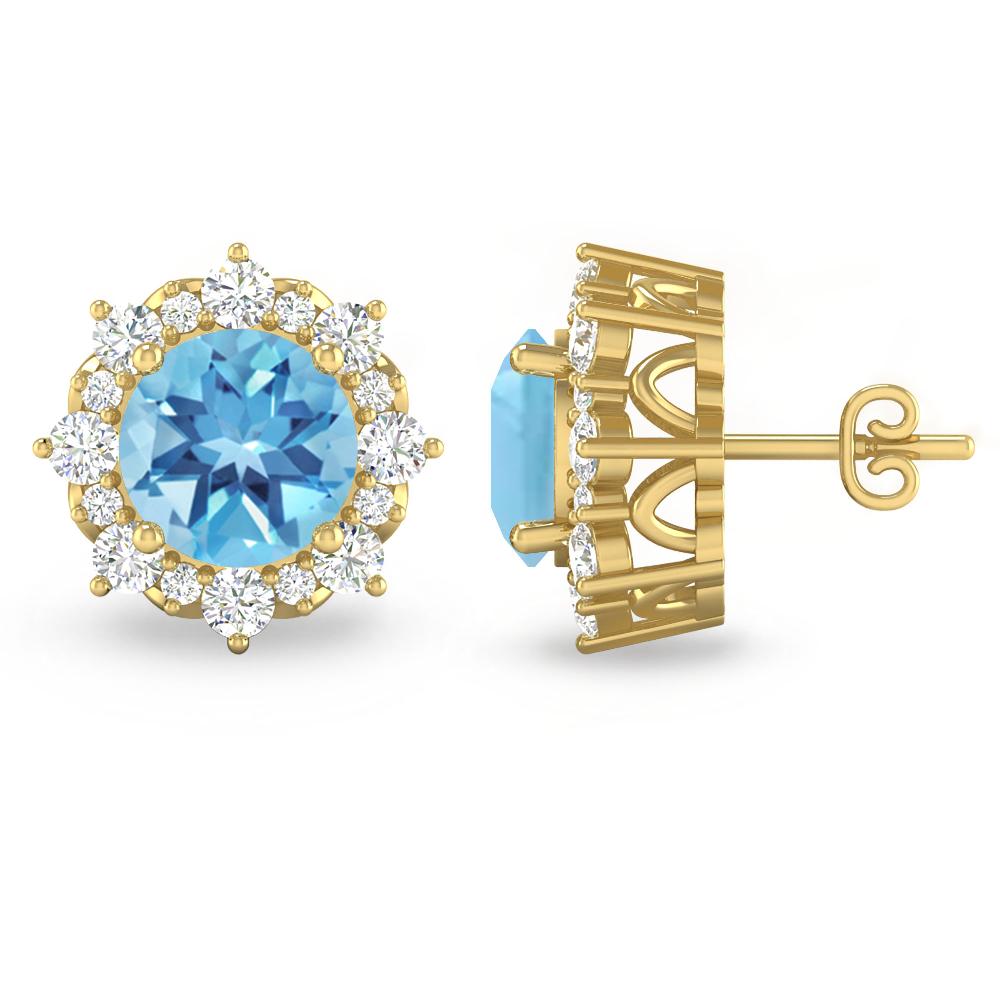 Yellow Gold - Blue Topaz