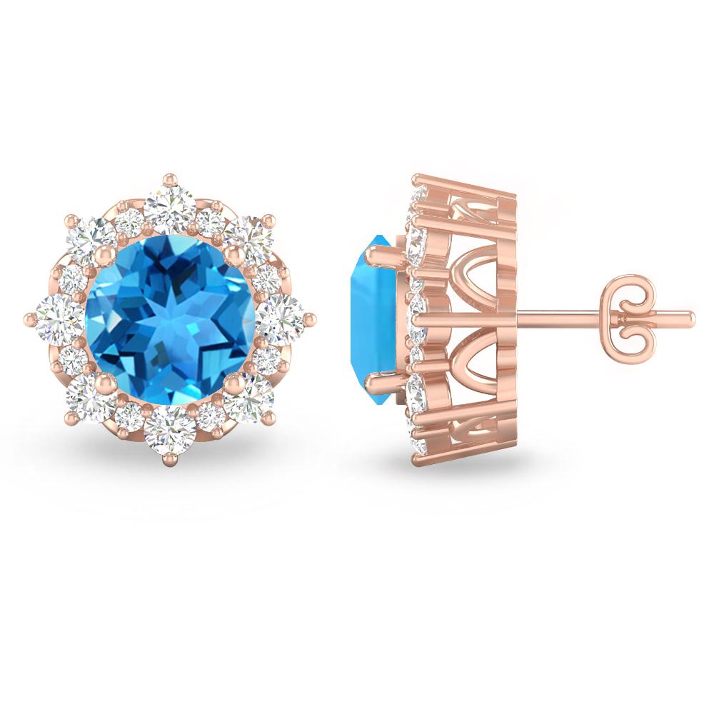 Rose Gold - Blue Topaz