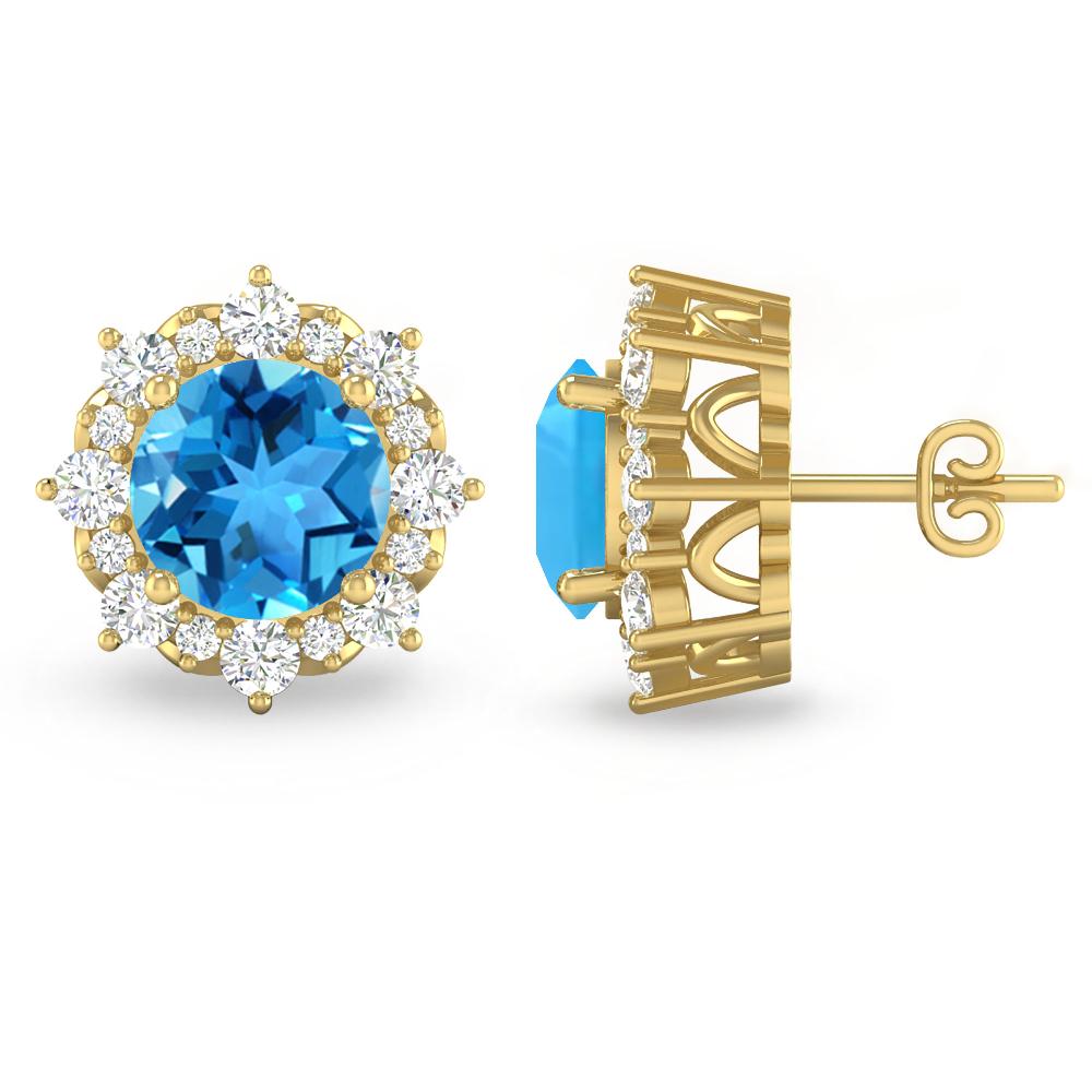 Yellow Gold - Blue Topaz