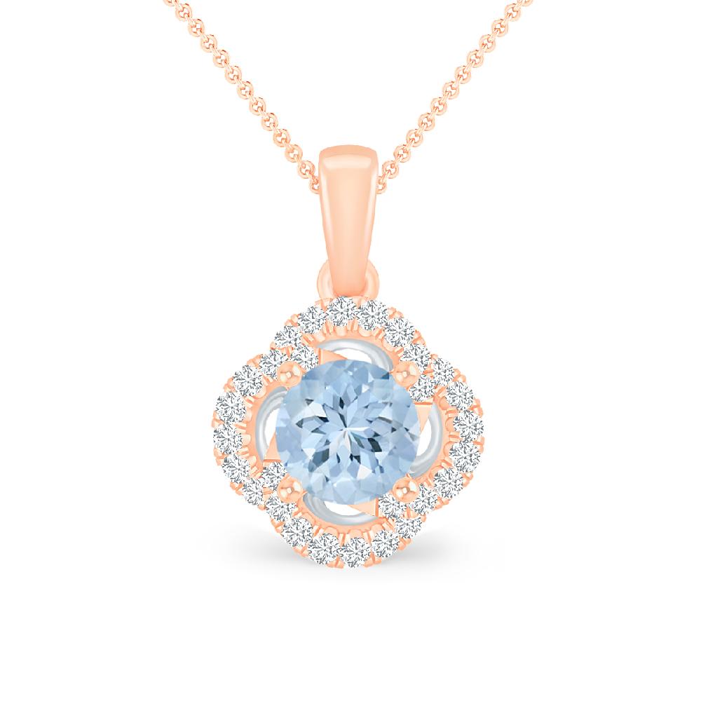 Rose Gold - Aquamarine
