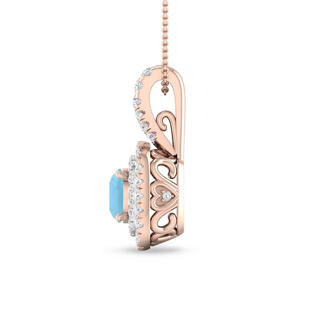 Rose Gold - Blue Topaz