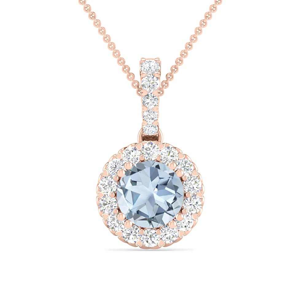 Rose Gold - Aquamarine