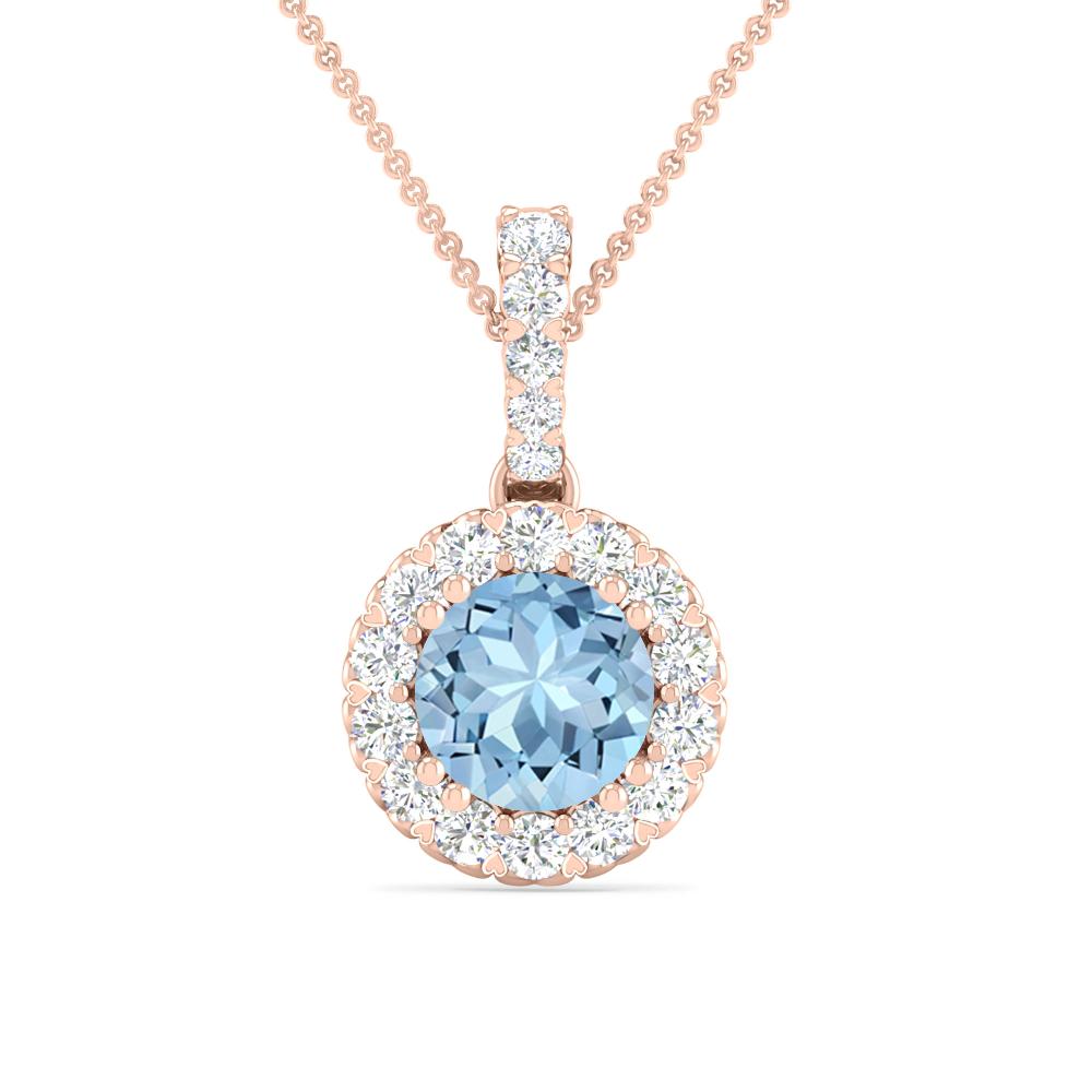 Rose Gold - Aquamarine