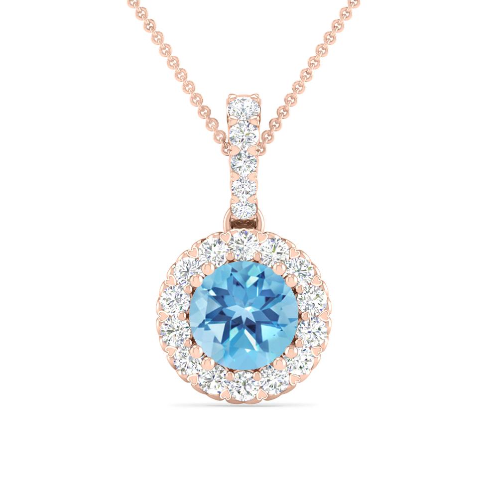 Rose Gold - Blue Topaz