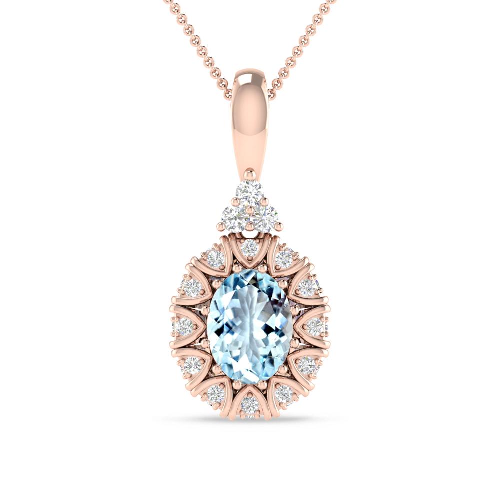 Rose Gold - Aquamarine