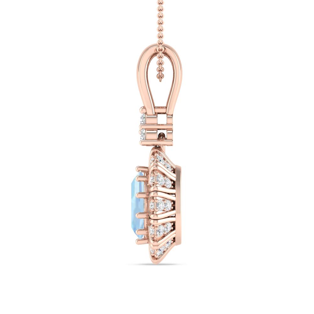Rose Gold - Aquamarine