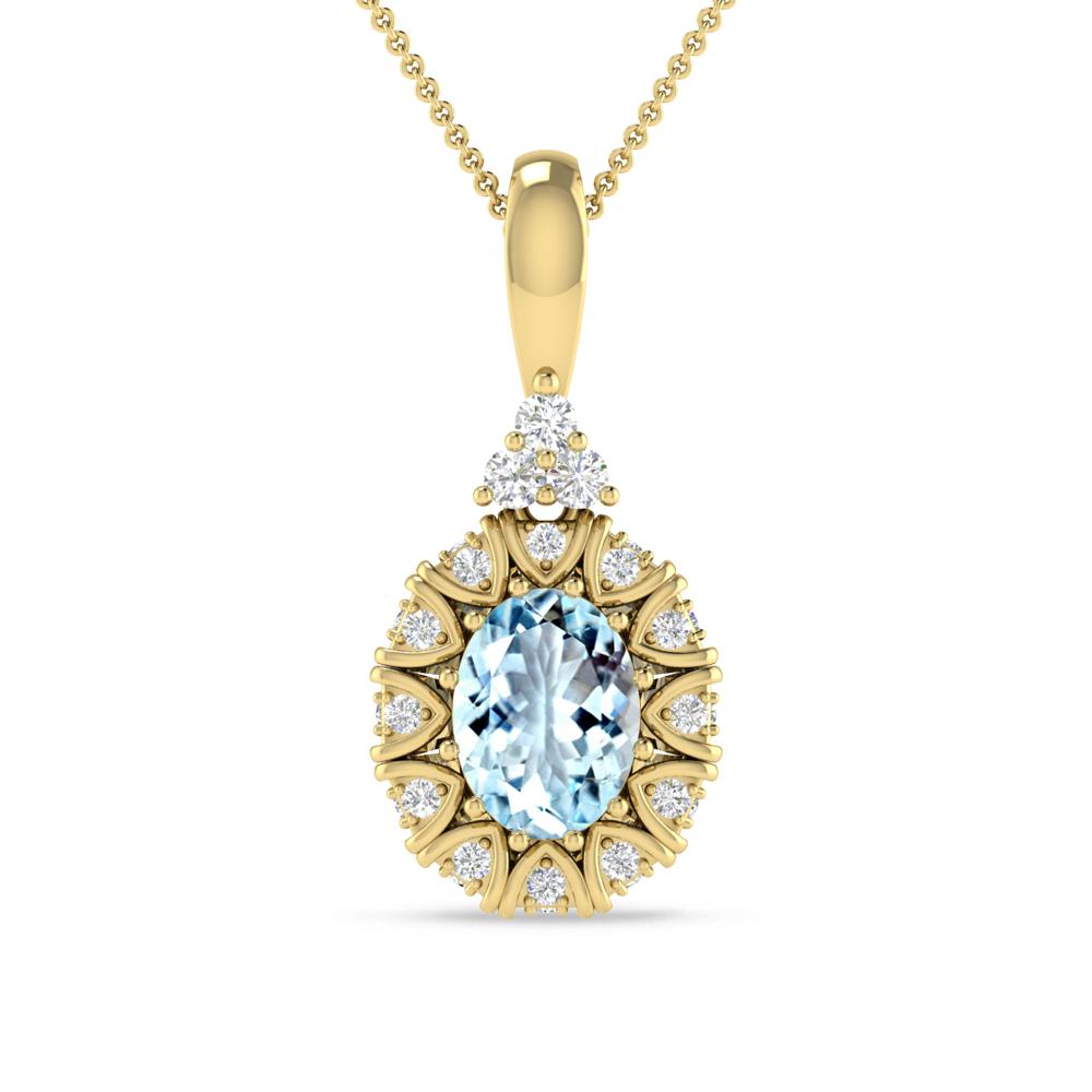Yellow Gold - Aquamarine