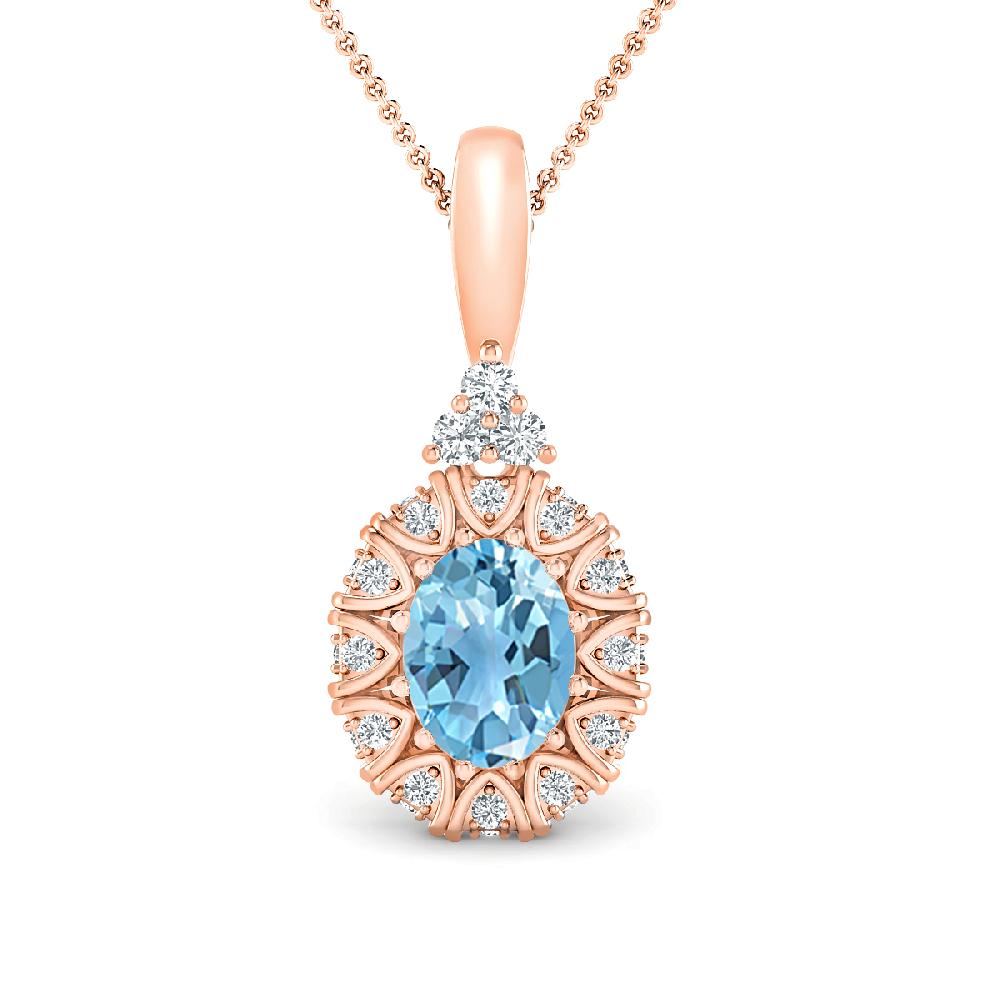 Rose Gold - Blue Topaz