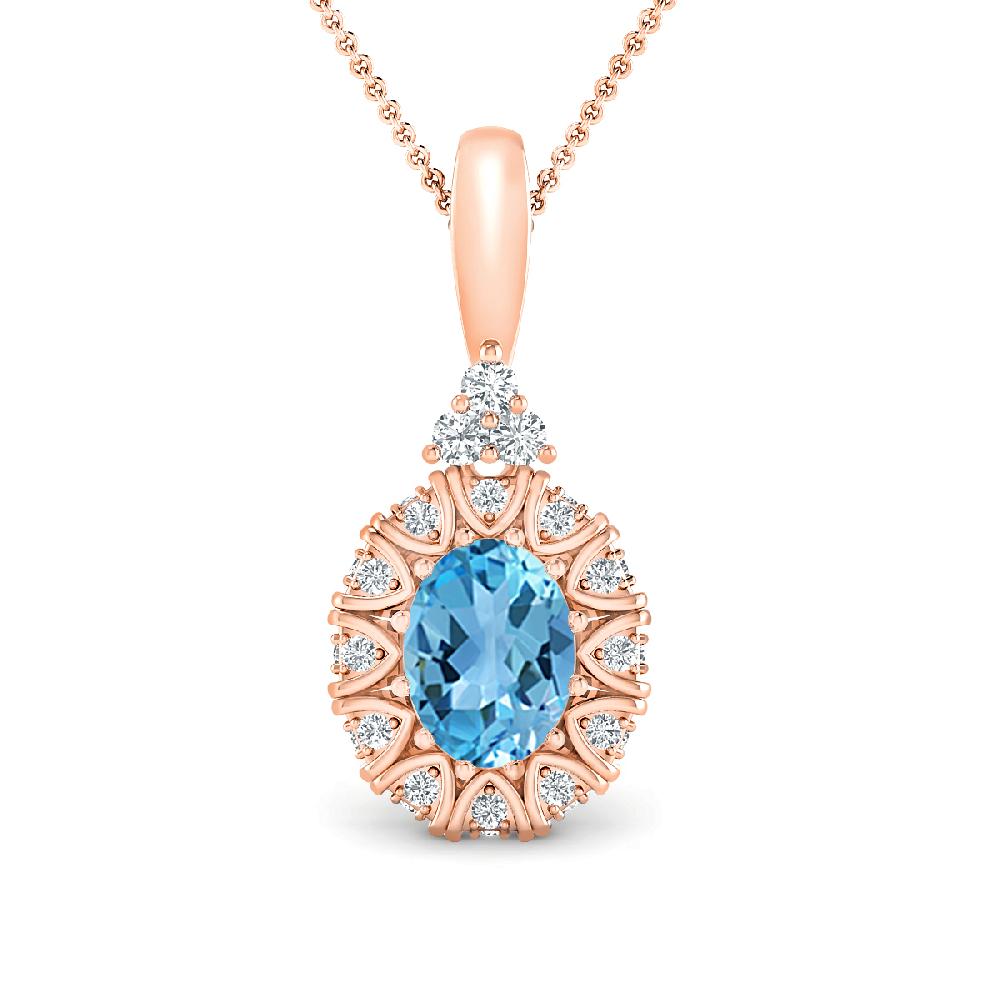 Rose Gold - Blue Topaz