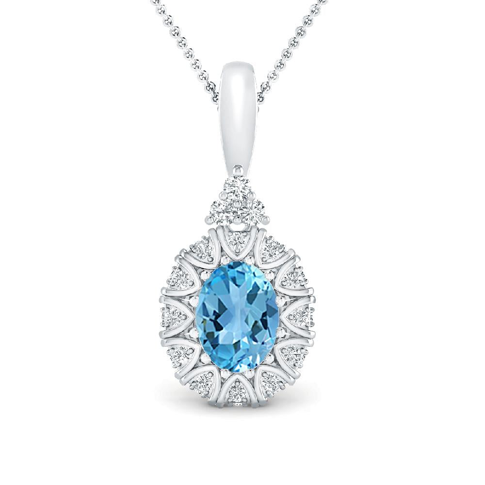 White Gold - Blue Topaz