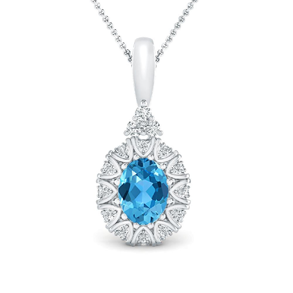 White Gold - Blue Topaz