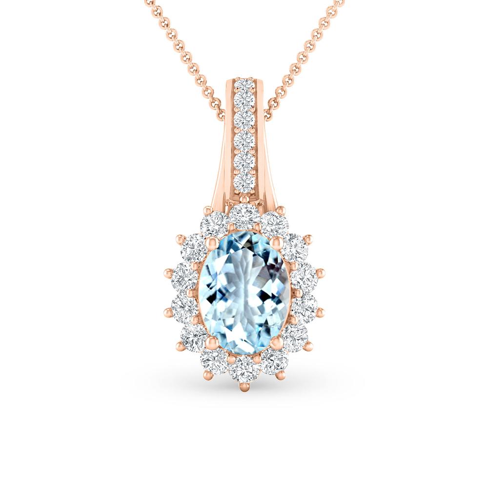 Rose Gold - Aquamarine