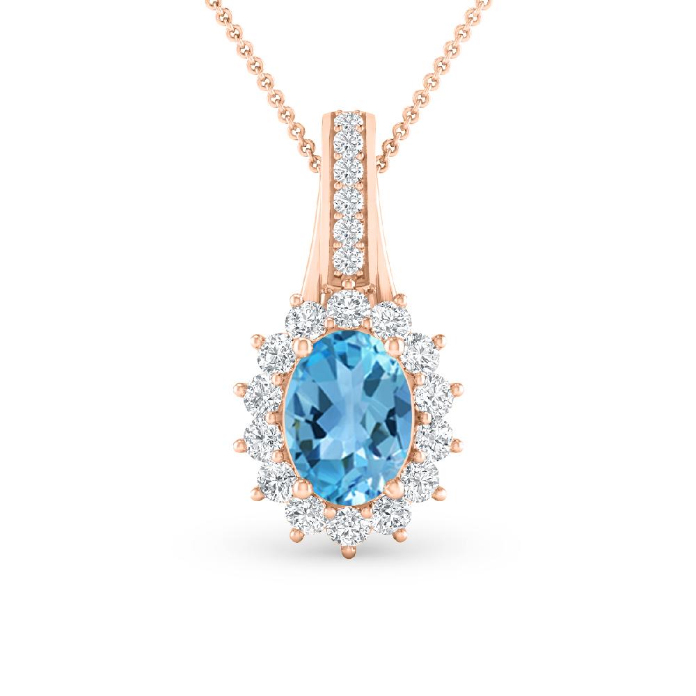 Rose Gold - Blue Topaz