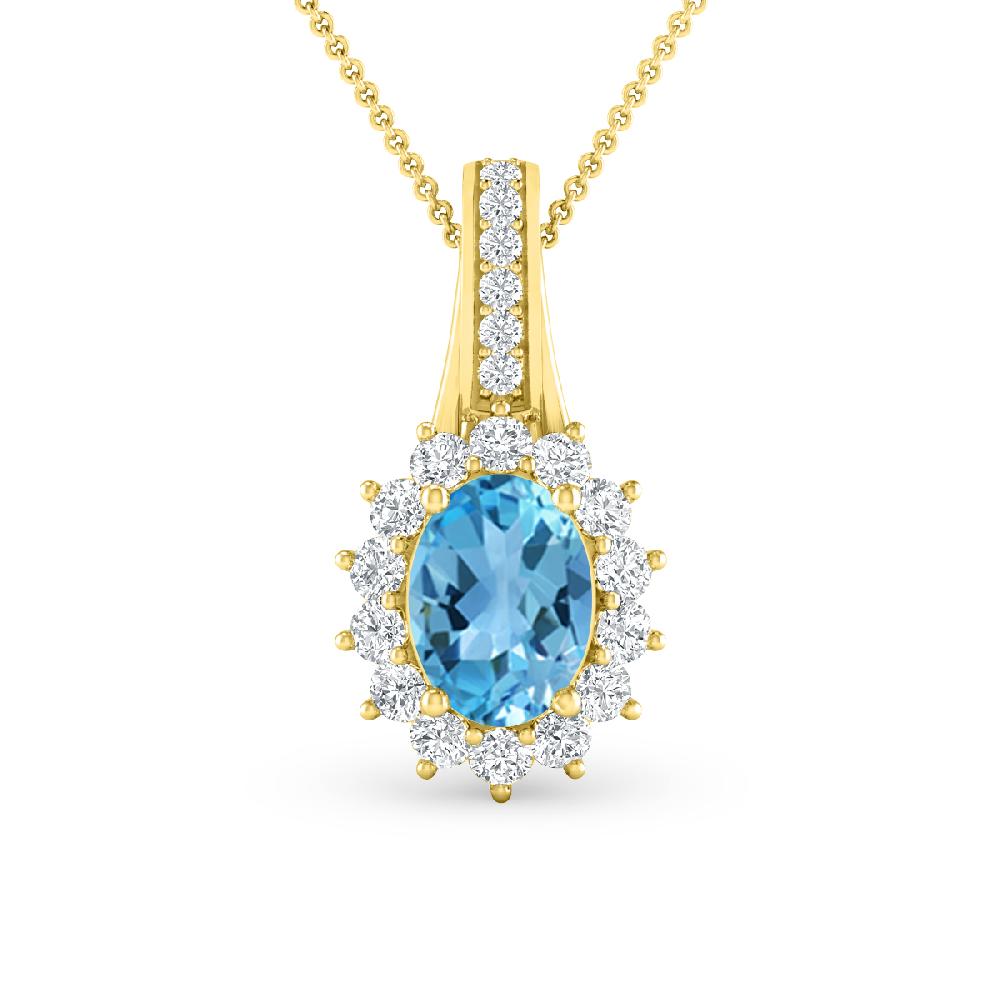 Yellow Gold - Blue Topaz