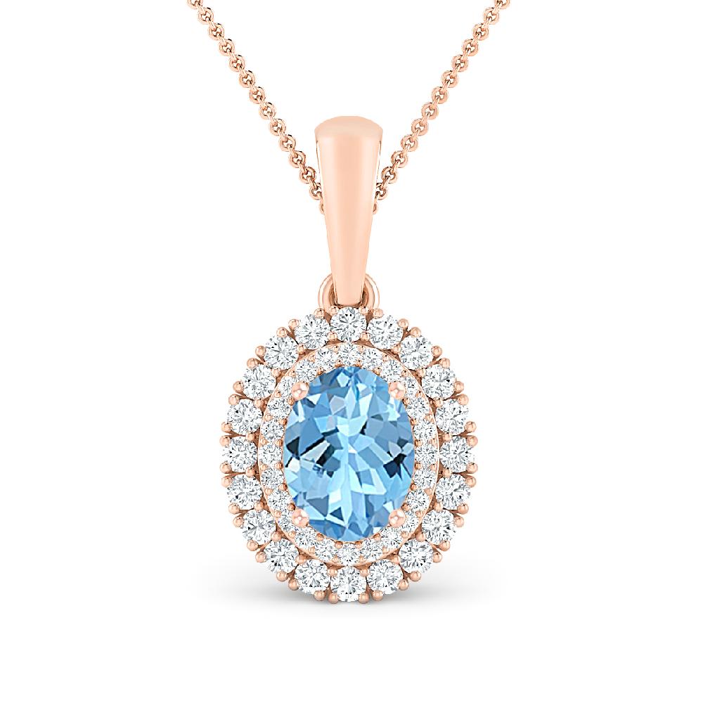 Rose Gold - Aquamarine