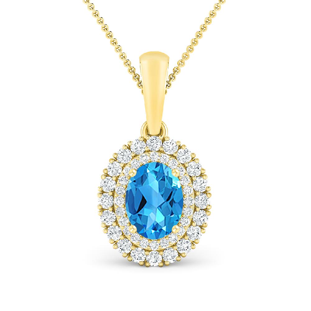 Yellow Gold - Blue Topaz