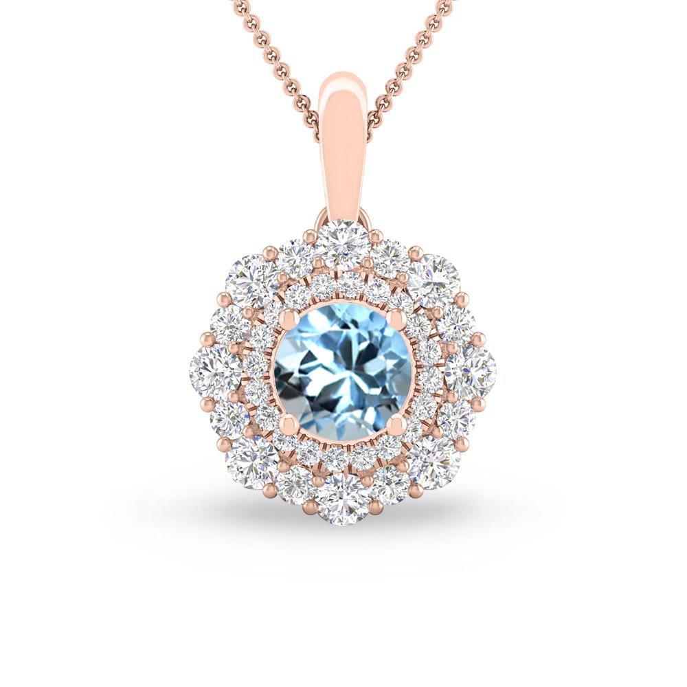 Rose Gold - Aquamarine