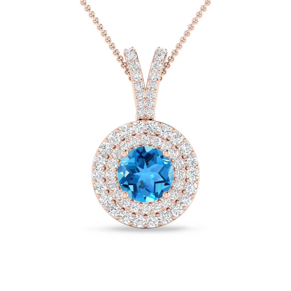 Rose Gold - Blue Topaz