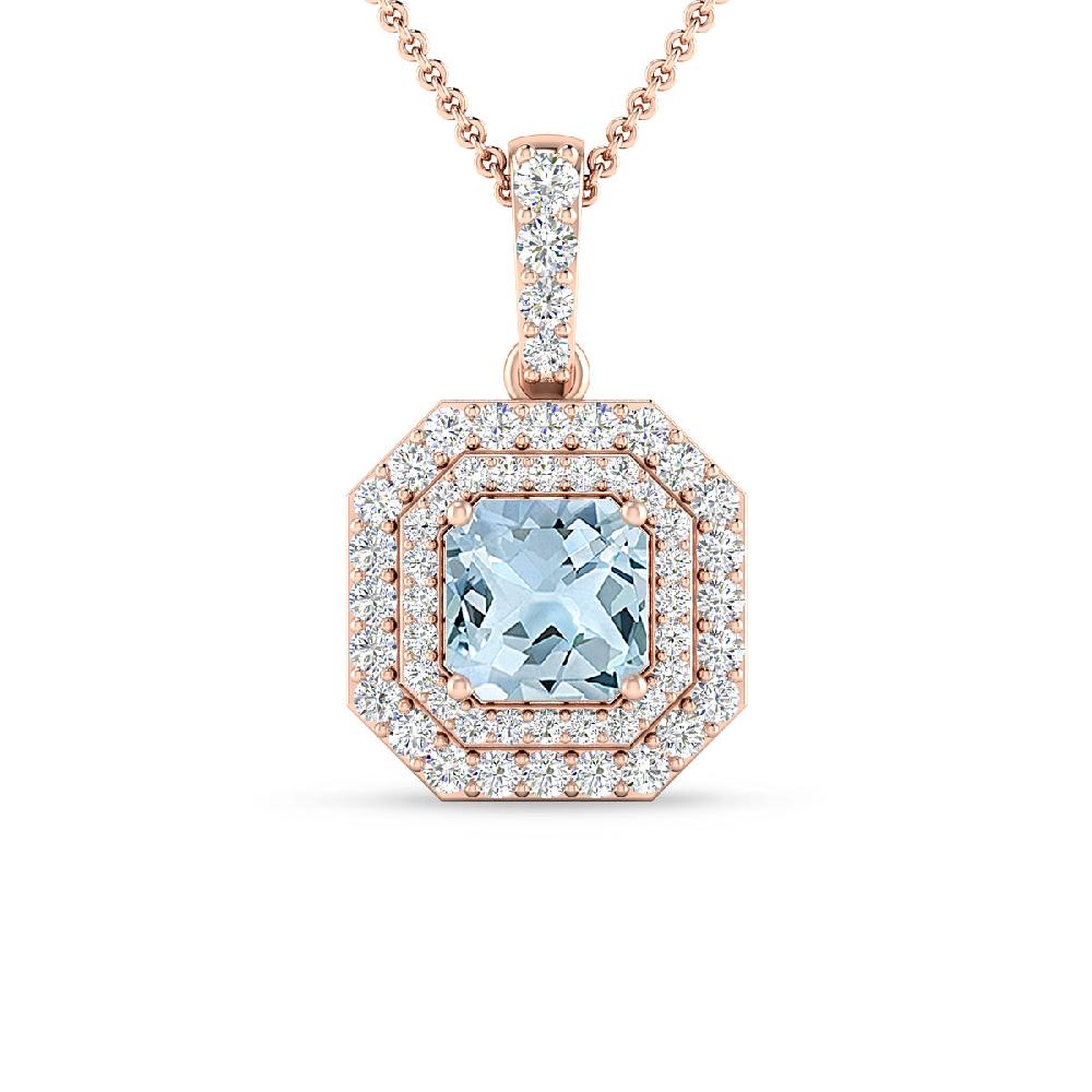 Rose Gold - Aquamarine
