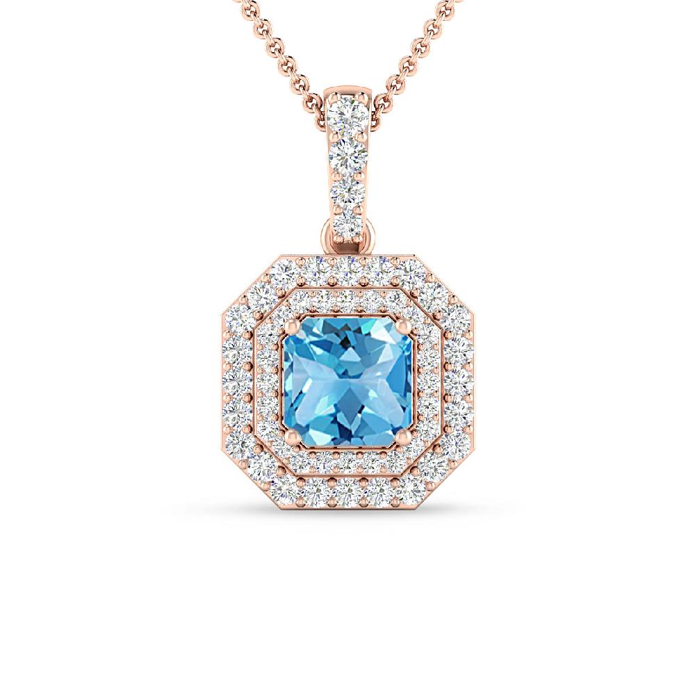 Rose Gold - Blue Topaz