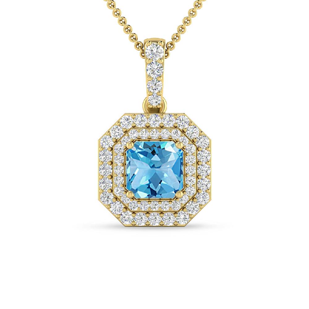 Yellow Gold - Blue Topaz