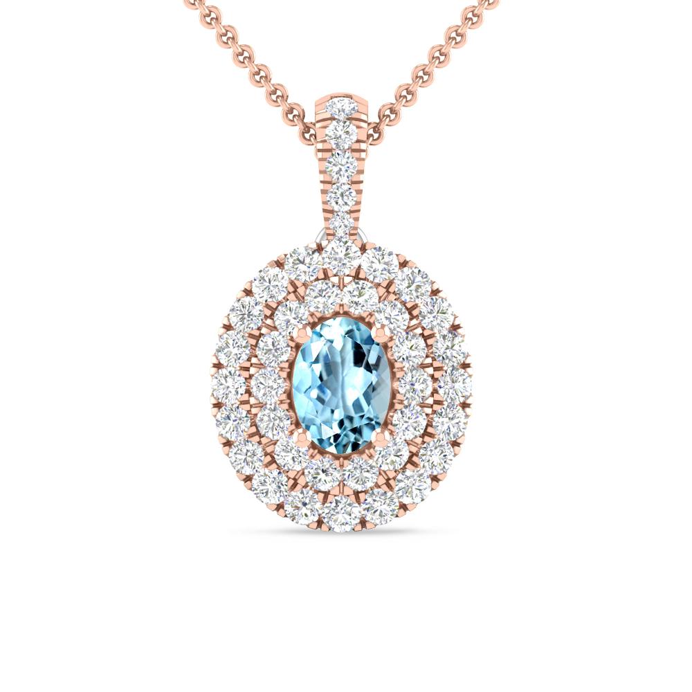 Rose Gold - Aquamarine
