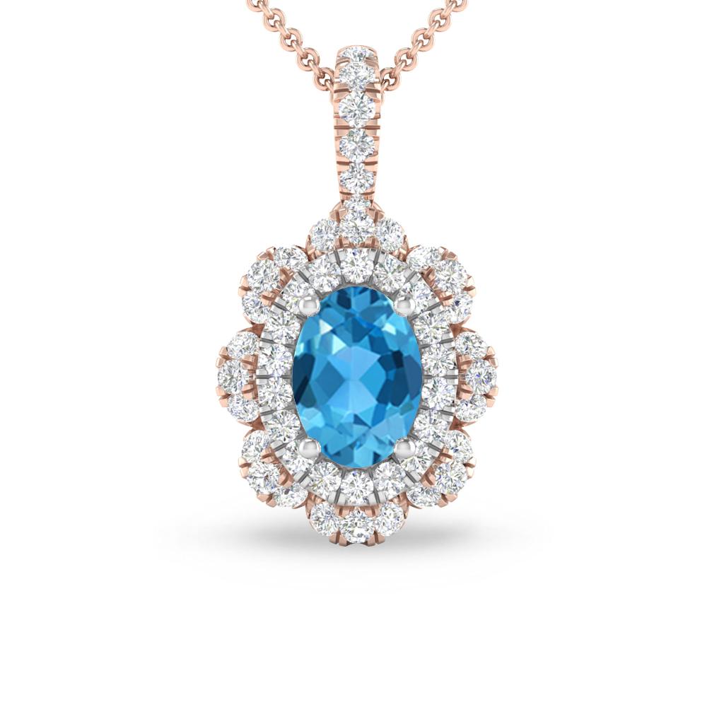 Rose Gold - Blue Topaz