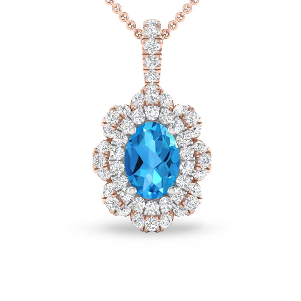 Rose Gold - Blue Topaz