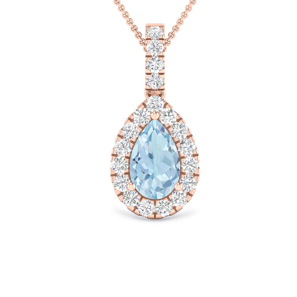 Rose Gold - Aquamarine