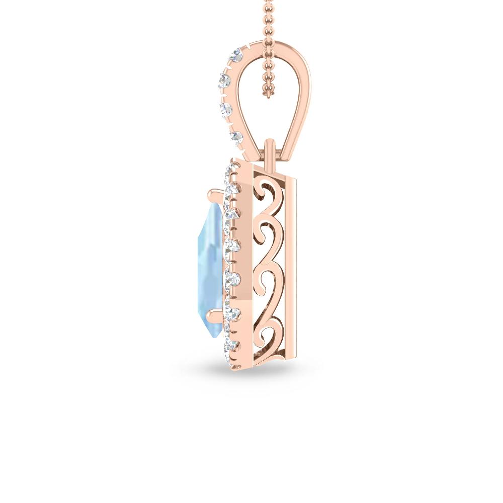 Rose Gold - Aquamarine