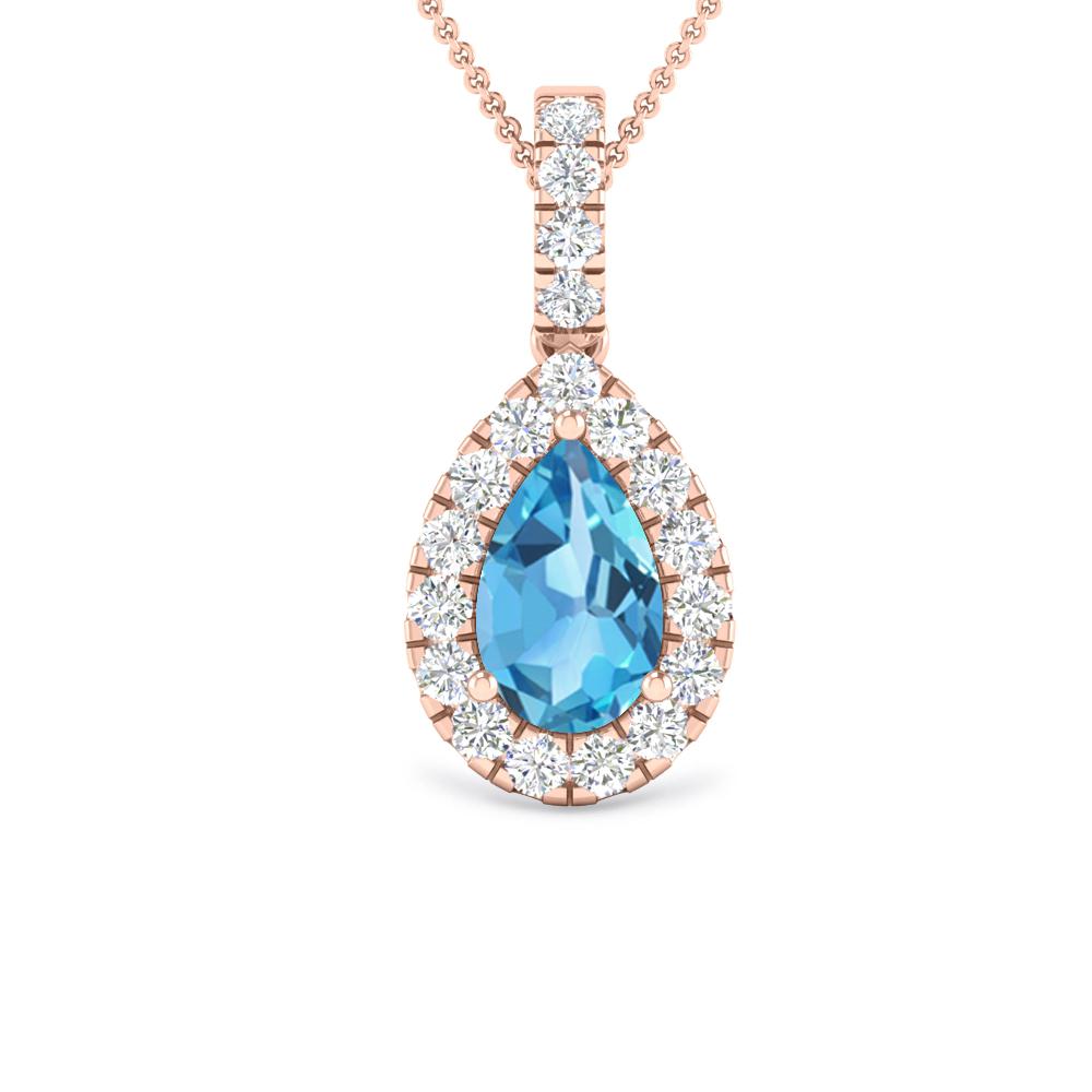 Rose Gold - Blue Topaz