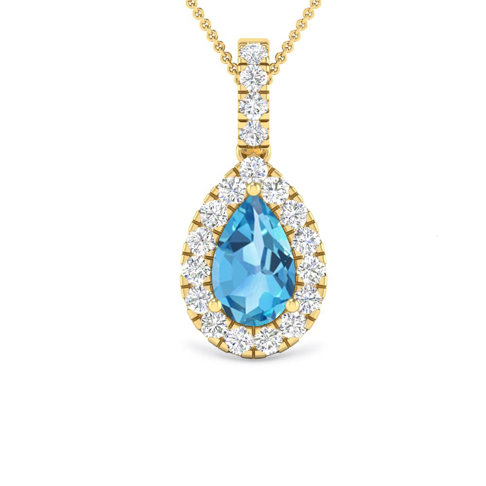 Yellow Gold - Blue Topaz