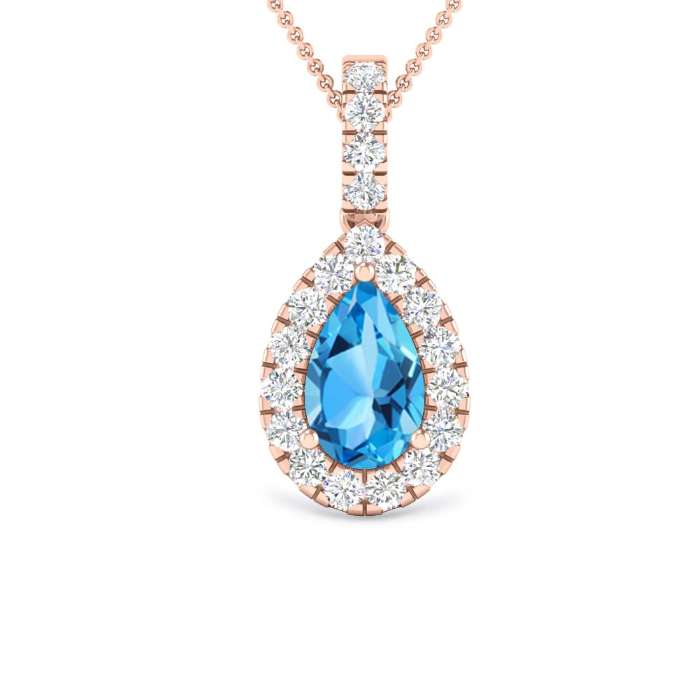 Rose Gold - Blue Topaz