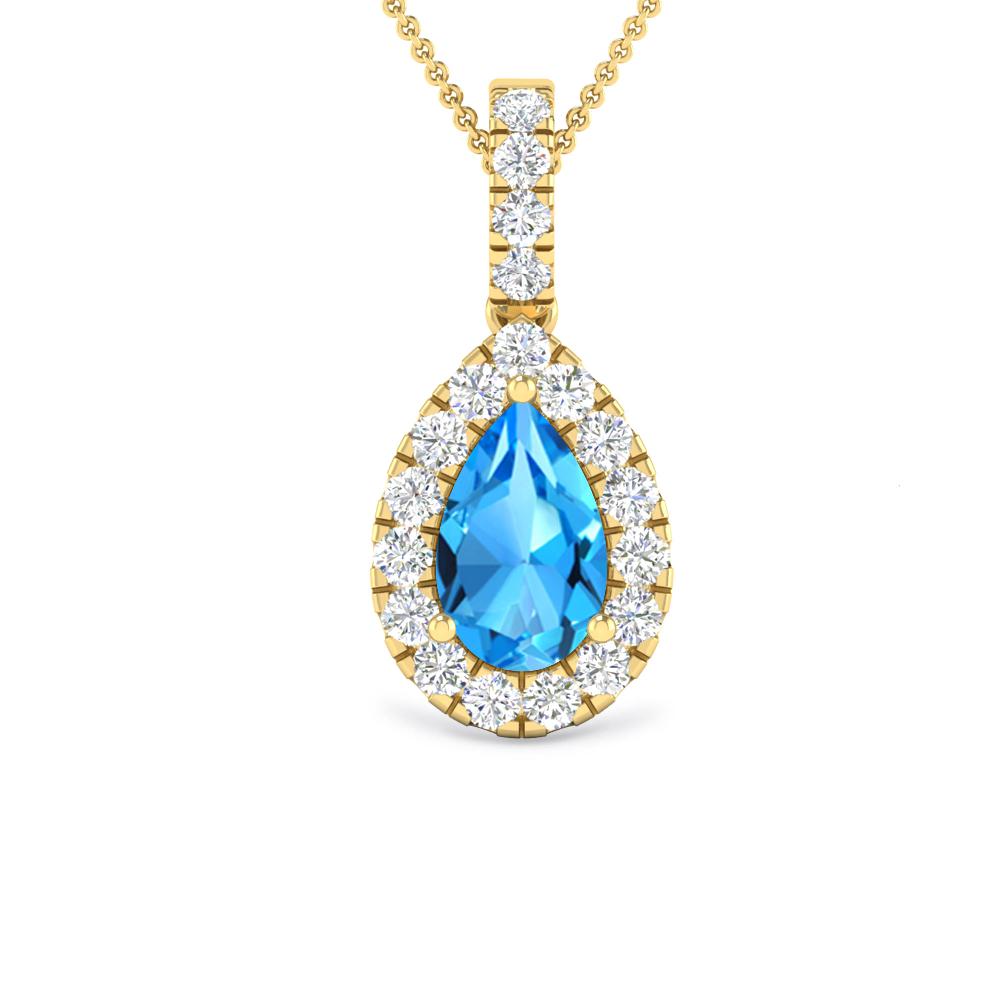 Yellow Gold - Blue Topaz